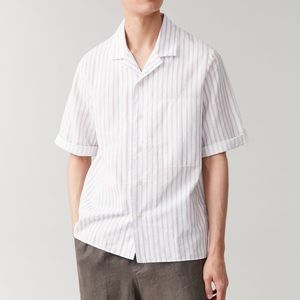 COS Oversized Camp Collar Linen Shirt